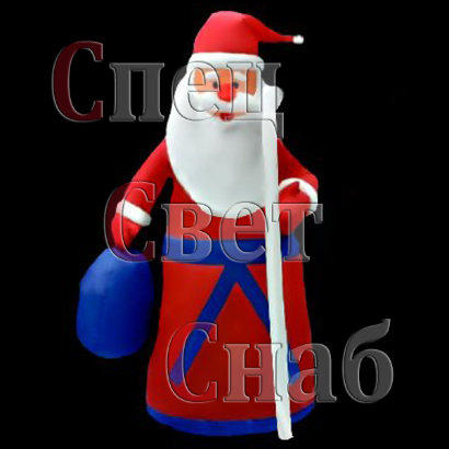 Надувной Дед Мороз. Статичный. В красной шубе.