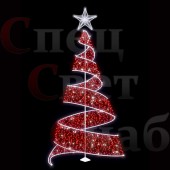 Светодиодная уличная елка "Спираль" 3.4 м Красная