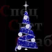 Светодиодная уличная елка "Спираль" 3.4 м Синяя