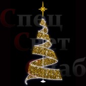 Светодиодная уличная елка "Спираль" 3.4 м Теплая Белая