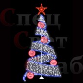 Светодиодная уличная елка "Спираль" 4 м Белая