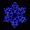 Светодиодная снежинка Синяя с мерцанием 65 см